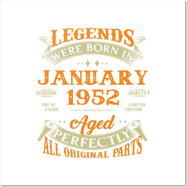 71st Birthday Gift Legends Born In January 1952 71 Years Old Wall Art by Schoenberger Willard